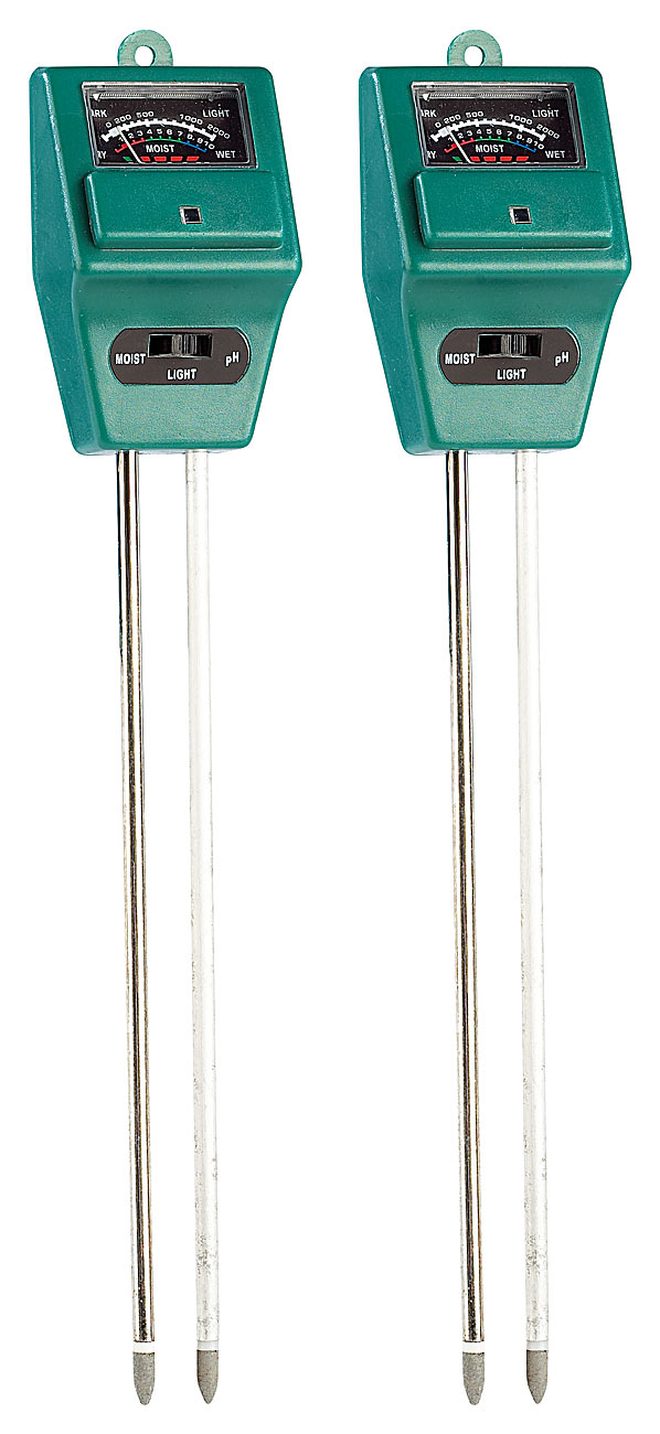 Royal Gardineer testeur de sol testeur de sol testeur de sol testeur de sol: Set de 2 appareils de mesure du sol combinés solaires 3 en 1 pour