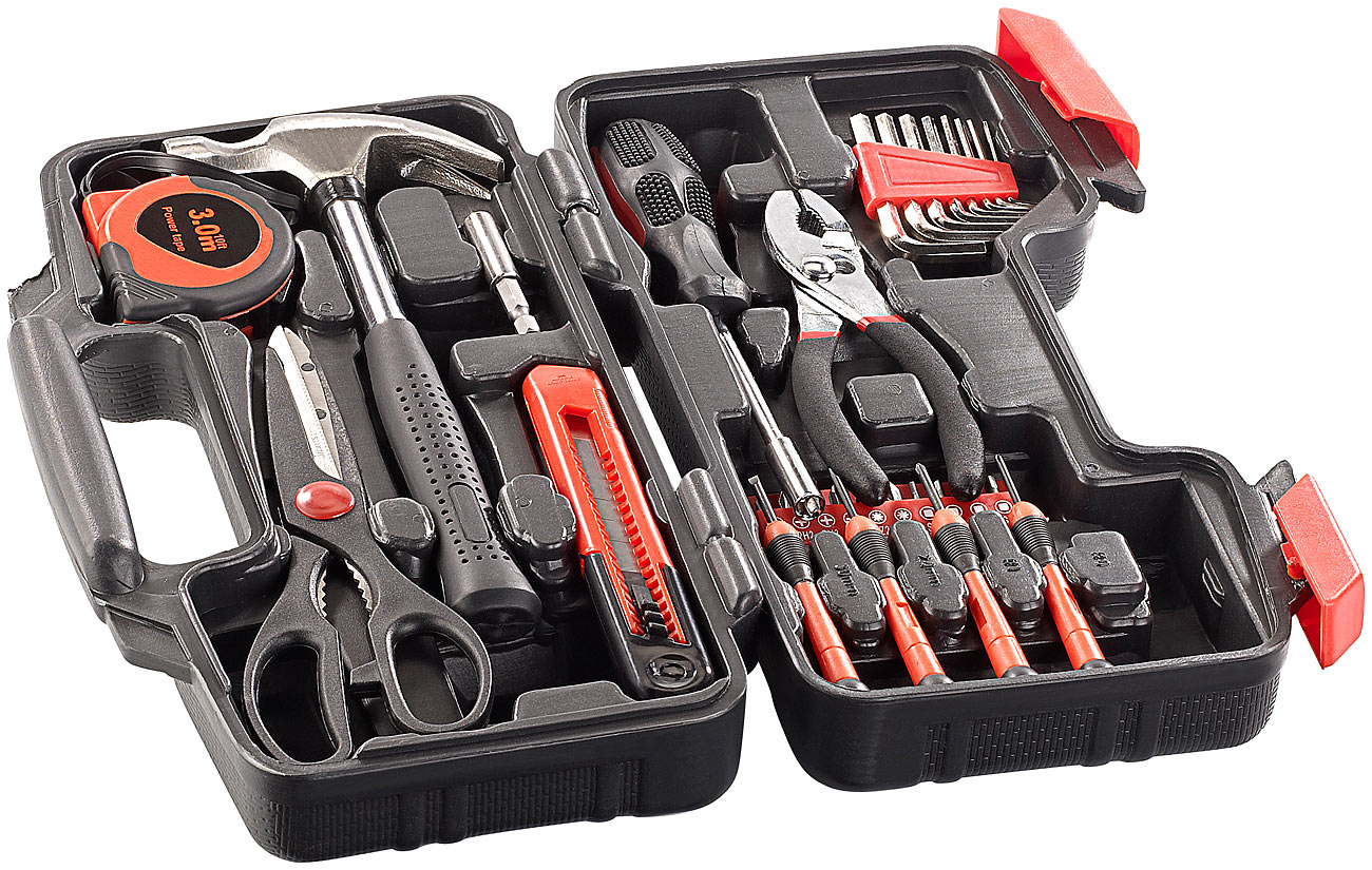 AGT Werkzeugkasten: 39-teiliges Werkzeugset WZK-391, im Koffer (Werkzeugbox, Werkzeugset klein)