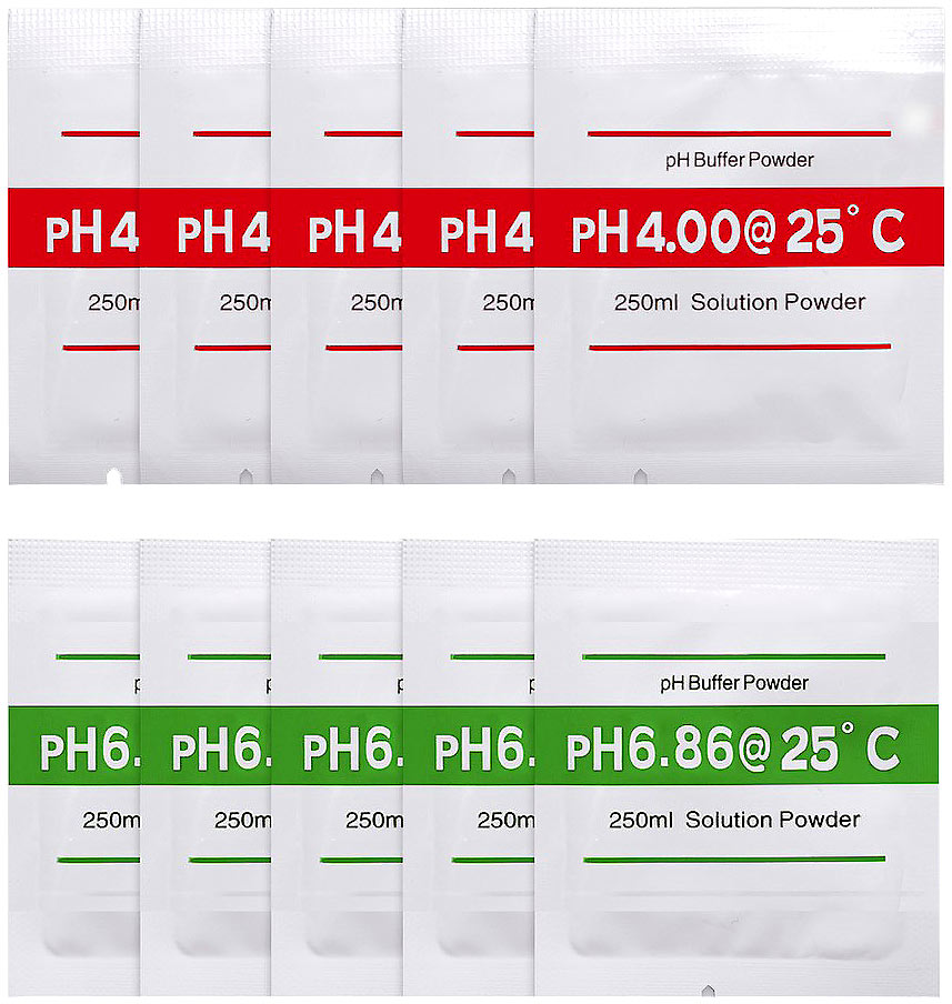 AGT buffer giacca a vento imbottita: Set da 10 soluzioni di calibrazione per dispositivi di test del pH, pH 4.00 e pH 6.86 (soluzione tampone ph)