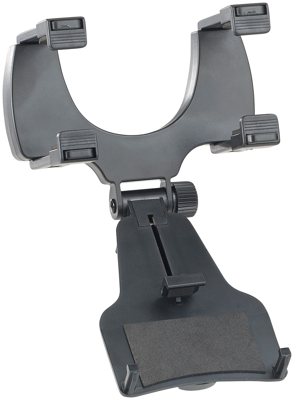 Lescars Rückspiegel Halterung: Universal-Kfz-Rückspiegelhalterung für Smartphones bis 12,7 cm (5") (Auto Rückspiegel Telefonhalter, Handyhalterung)