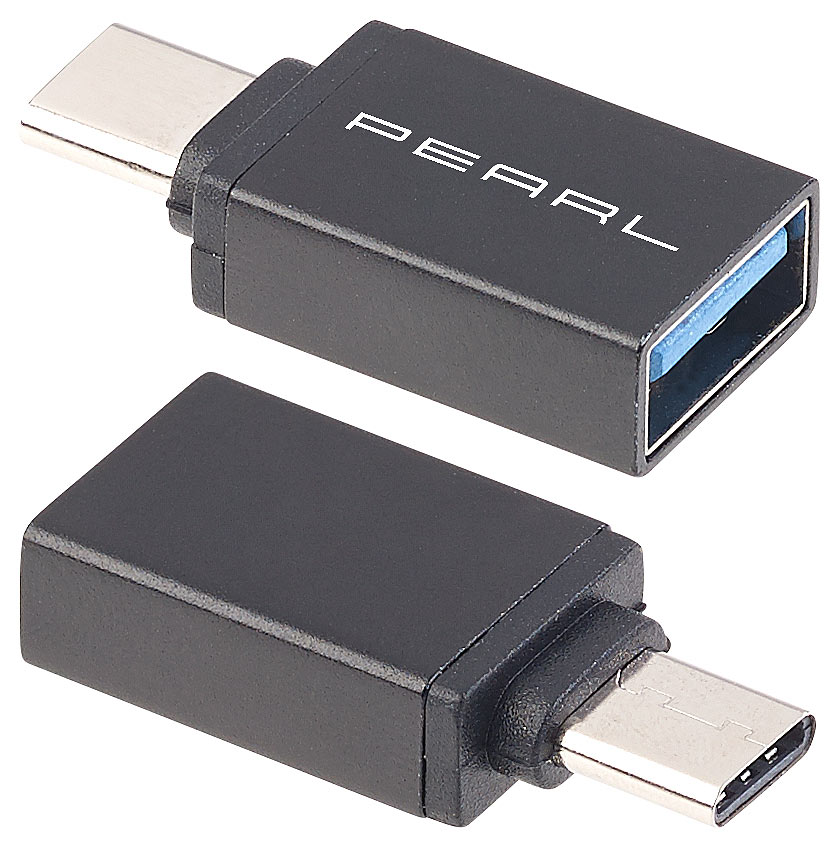 PEARL adapter usb usbc: 2-pack USB-3.0-adapters met Type-C-stekker naar Type-A-aansluiting (adapter usb usbc, adapter usba usbc, usb adapter)