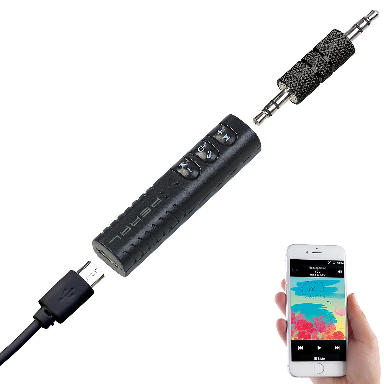 auvisio adaptateur hi-fi: Adaptateur audio pour chaîne HiFi/casque, fonction mains libres, Bluetooth (adaptateur auxiliaire, bluetooth, adaptateur)