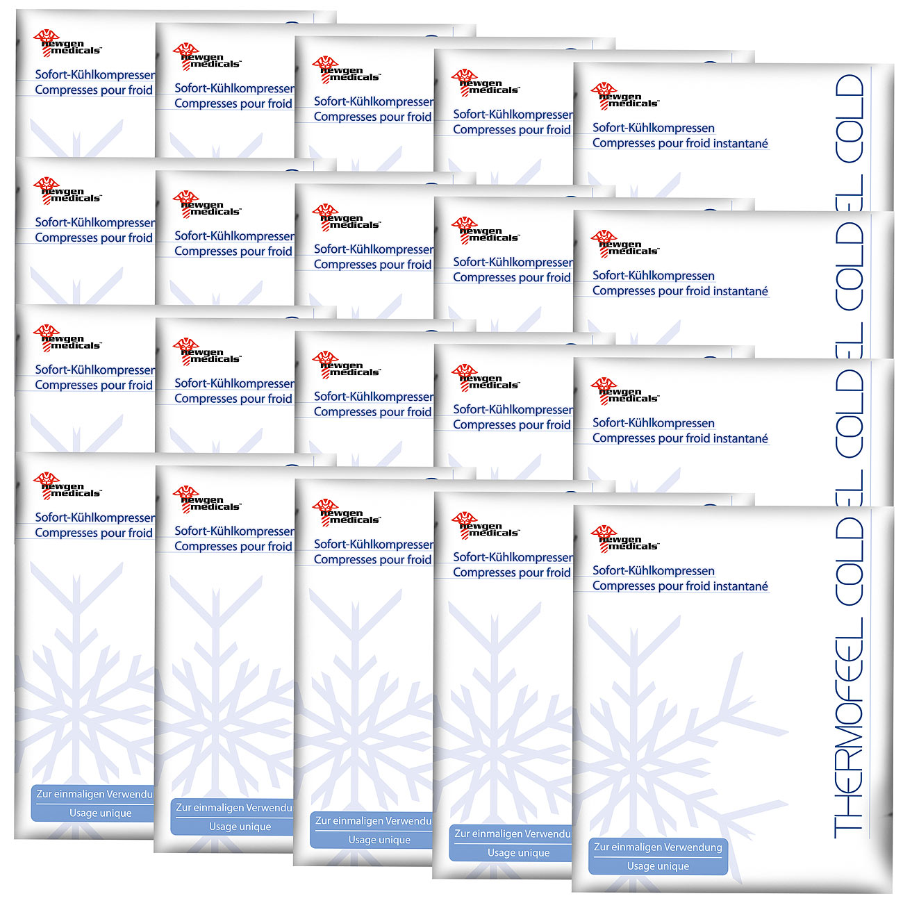 newgen medicals Kühlpacks: Sofort-Kühlkompressen im 20er-Vorteils-Pack (Kältekompressen, Kühl-Pads)