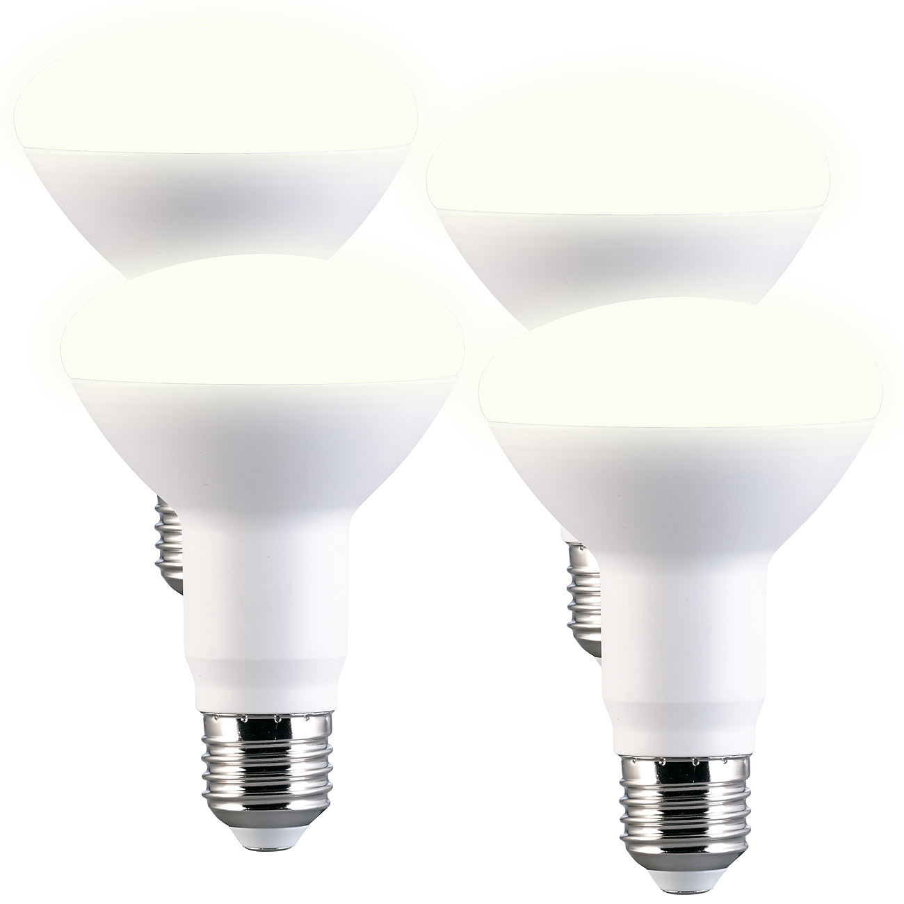 Luminea faretto LED proiettore LED: Set di 4 Reflettori LED R80, E27 11 W (sostituisce 120 W) 1050 lm bianco caldo (lampade led e 27 lampade led e)