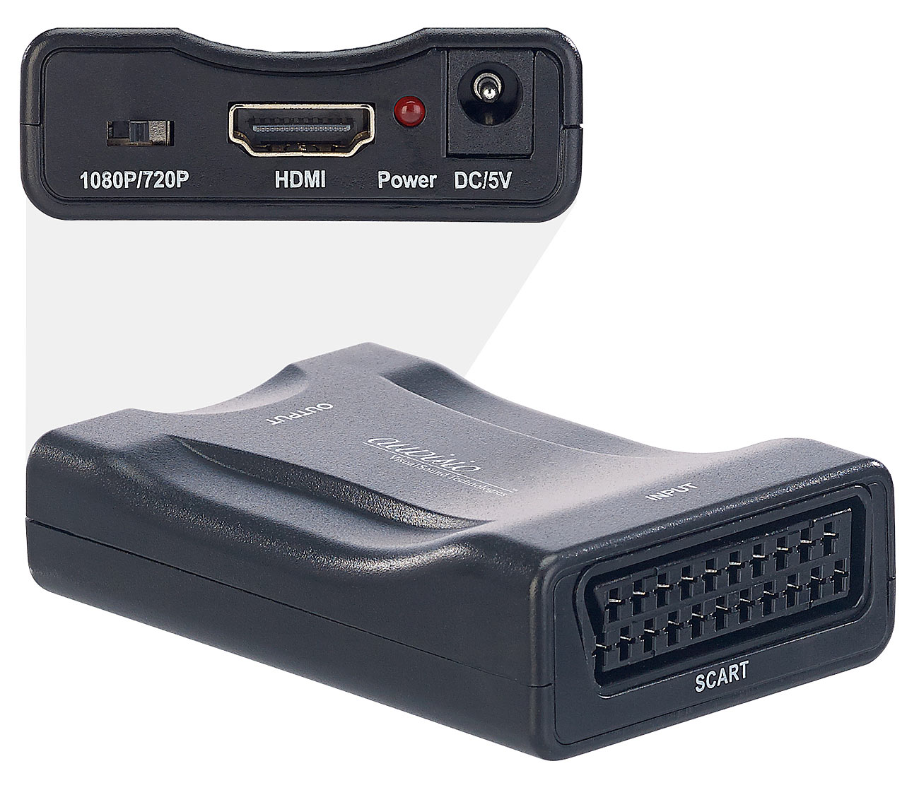 auvisio Scart to HDMI: SCART-auf-HDMI-Adapter / Konverter mit USB-Ladekabel, 720p/1080p (Adapterkabel Scart auf HDMI, Scart HDMI Wandler)