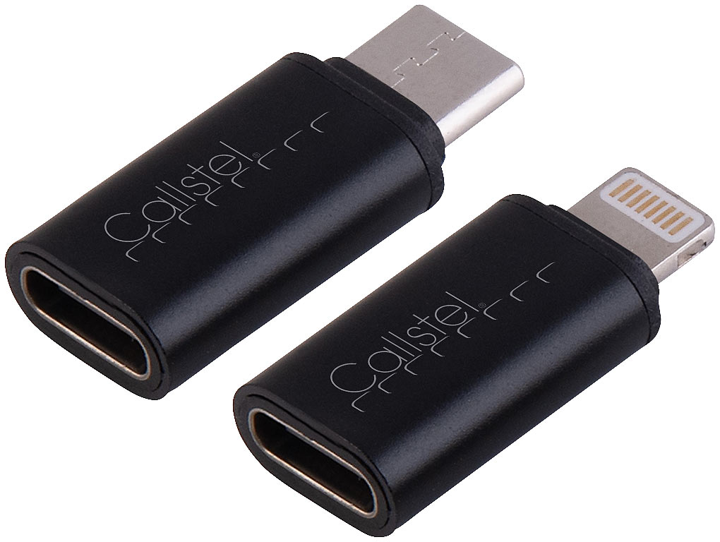 Callstel Lightning to USB c: 2er-Set USB-Adapter, USB-C auf Lightning, Lightning auf USB-C, 10,5 W (Lightning USBC Adapter, USB c to Lightning)