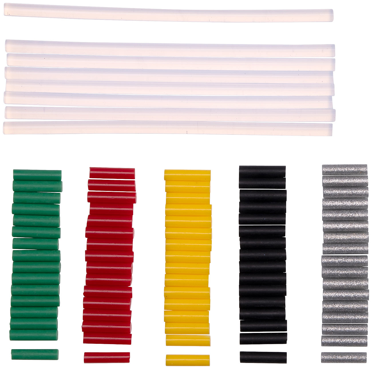 AGT pistola per colla a caldo a batteria pistola per colla a caldo a batteria: Set di 88 bastoncini adesivi colorati per pistole a caldo con Ø 7 mm)
