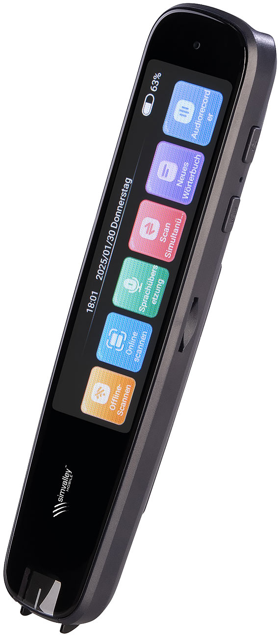 simvalley Mobile penna traduttrice penna traduttrice: Penna traduttrice, 142 lingue online, funzione di scansione, display touch (penna traduttore)