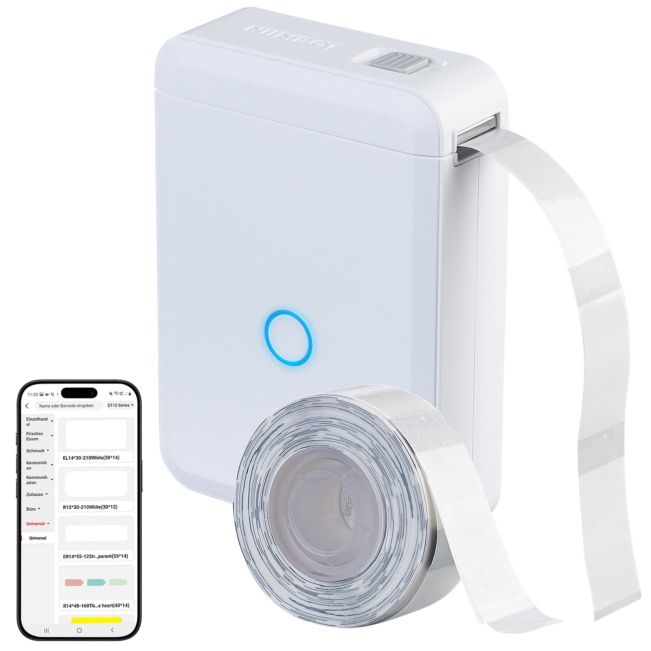Callstel stampante di etichette portatile: Stampante di etichette termiche portatile a batteria, Android e iOS, Bluetooth, App (stampante di)