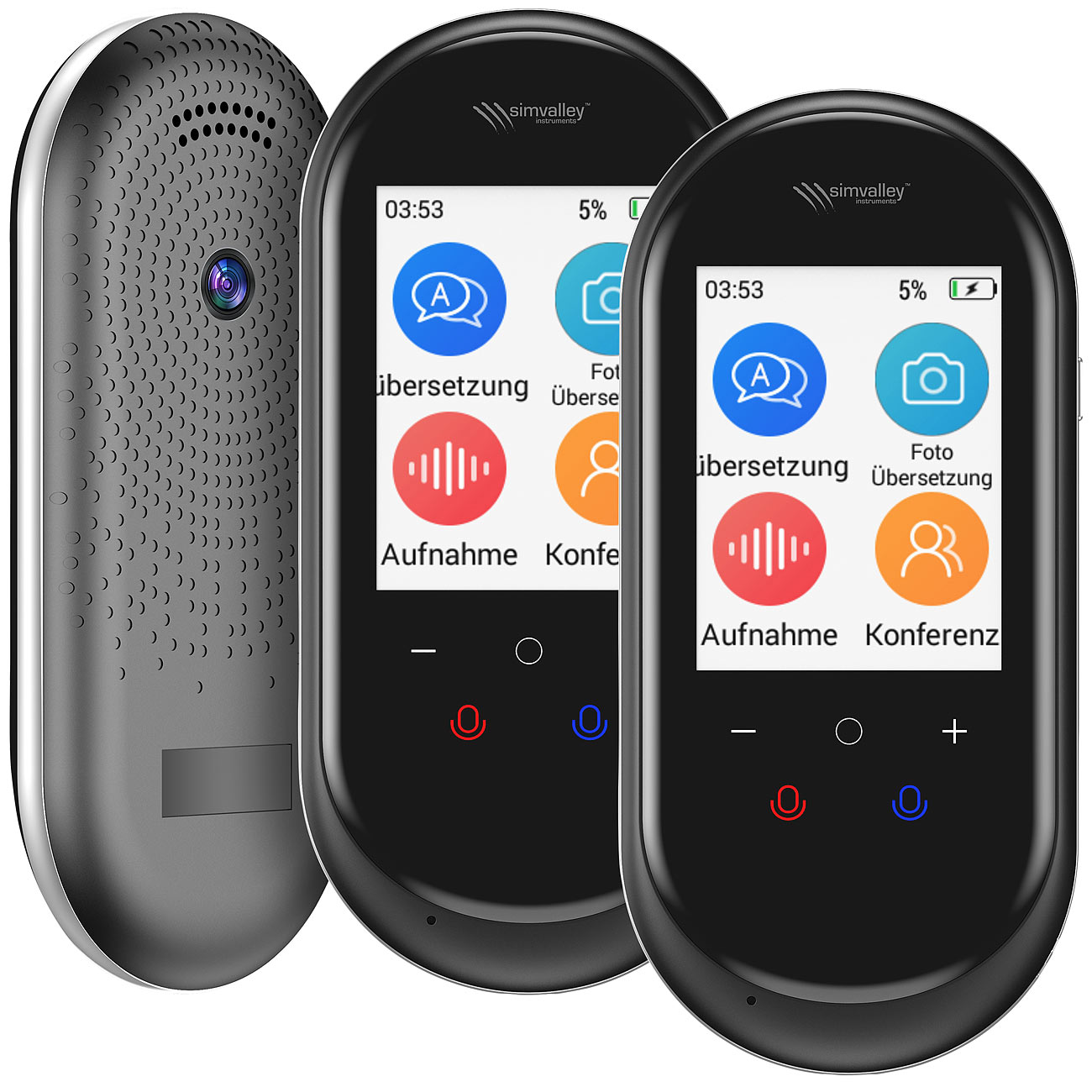 simvalley Mobile traducteur IA traducteur IA: Ensemble de 2 traducteurs de langue AI en temps réel mobiles, 136 langues, ChatGPT (traducteur de)