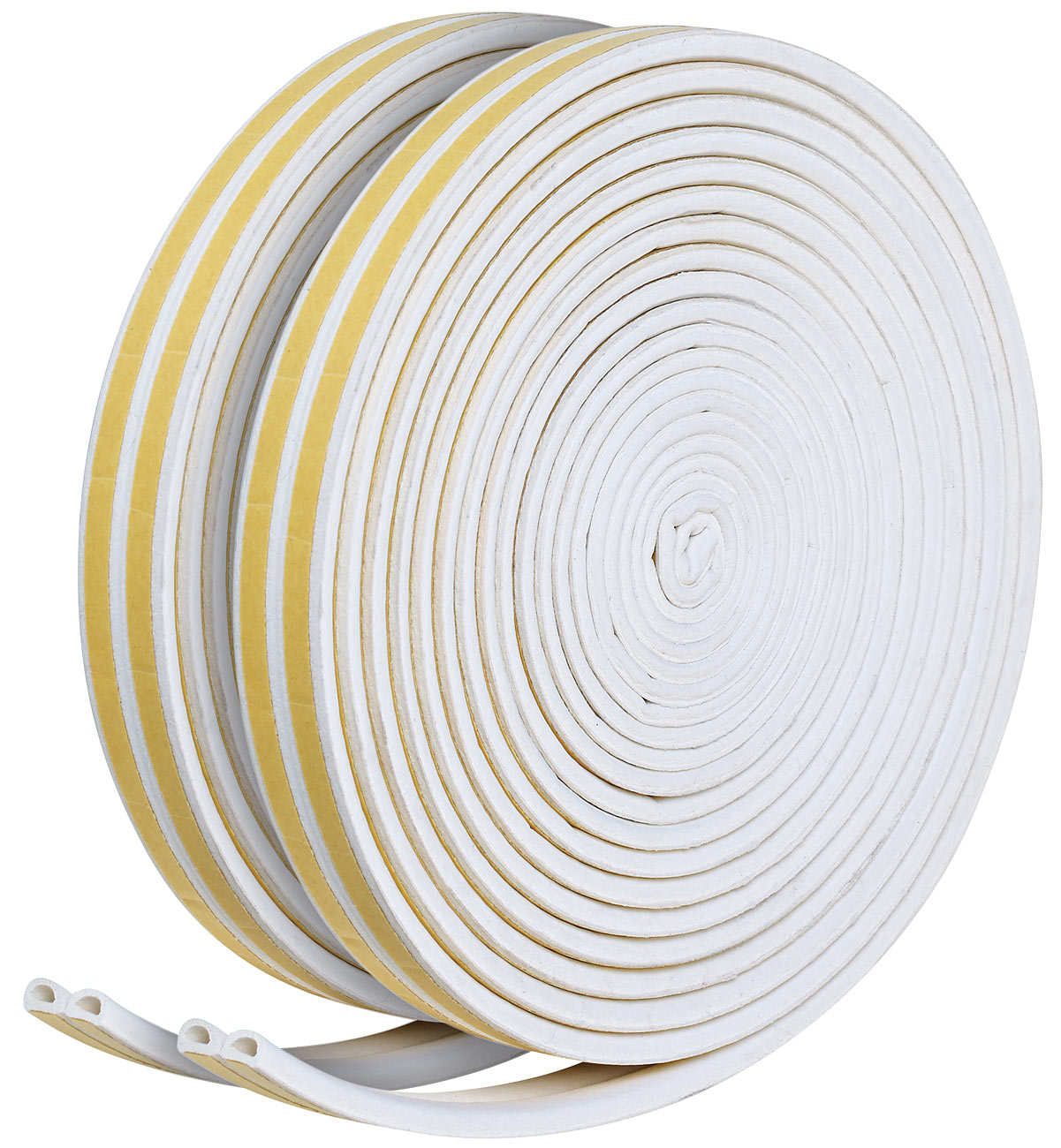 AGT guarnizioni per finestre: Set di 2 nastri sigillanti profilati, 4x 8 m, autoadesivi, bianchi (nastro adesivo per sigillare finestre, nastro)