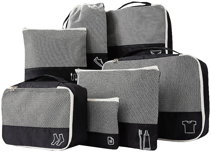 PEARL Reiseorganizer: 7er-Set Kleidertaschen aus stabilem 420D Ripstop-Polyester (Packing Cube, Reisetasche Tasche)