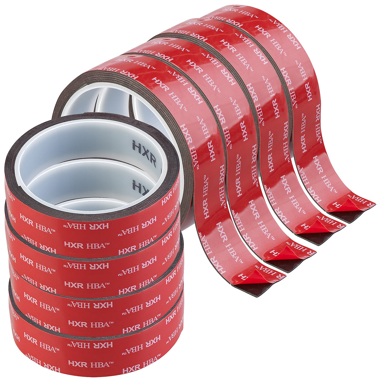 AGT Powertape: 8er-Set Industrie Acryl Doppelklebebänder, 2,5cm x 3m, 27,5 kg pro Met (Permanentes Doppelklebeband, Hochviskoses Doppelseitige)