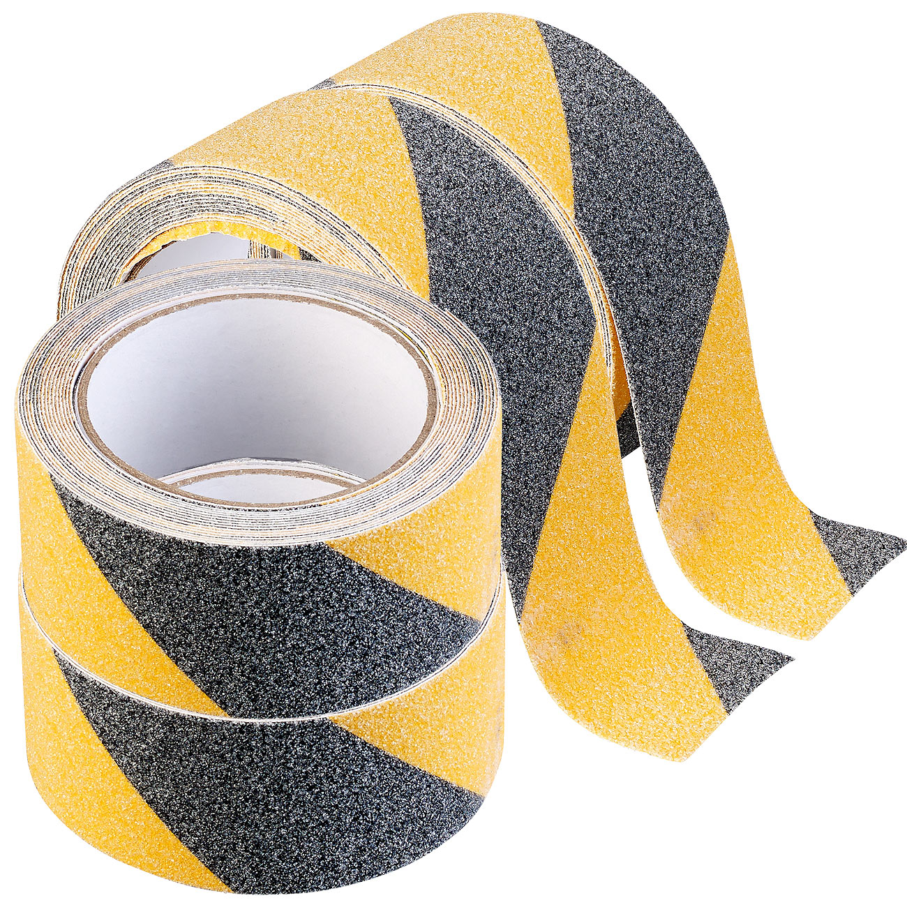 AGT ruban adhésif: Ensemble de 4 bandes adhésives antidérapantes, imperméables, noir-jaune, 5 cm x 10 m (ruban adhésif, ruban adhésif antidérapant)