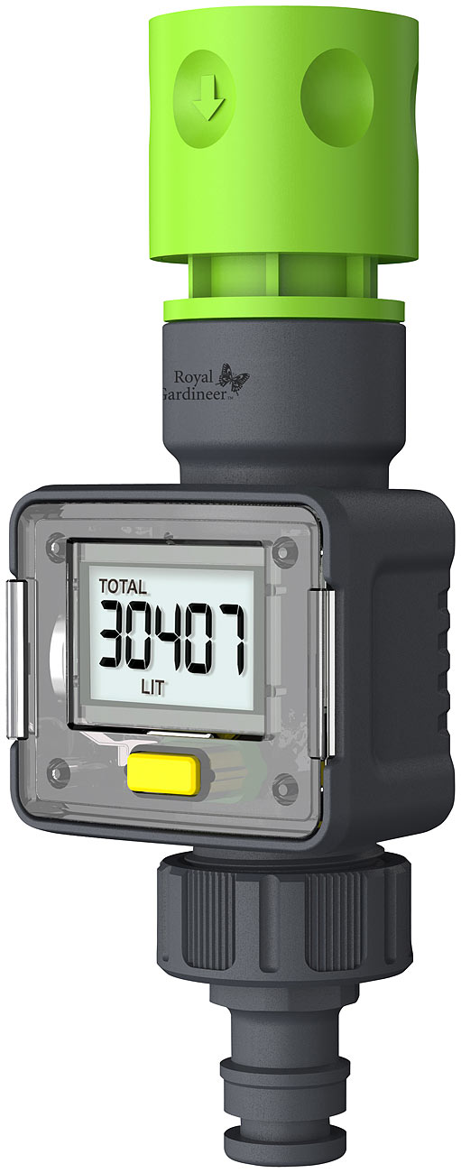 Royal Gardineer contatore dell'acqua contatore dell'acqua contatore dell'acqua contatore dell'acqua: Contatore d'acqua digitale per il tubo da
