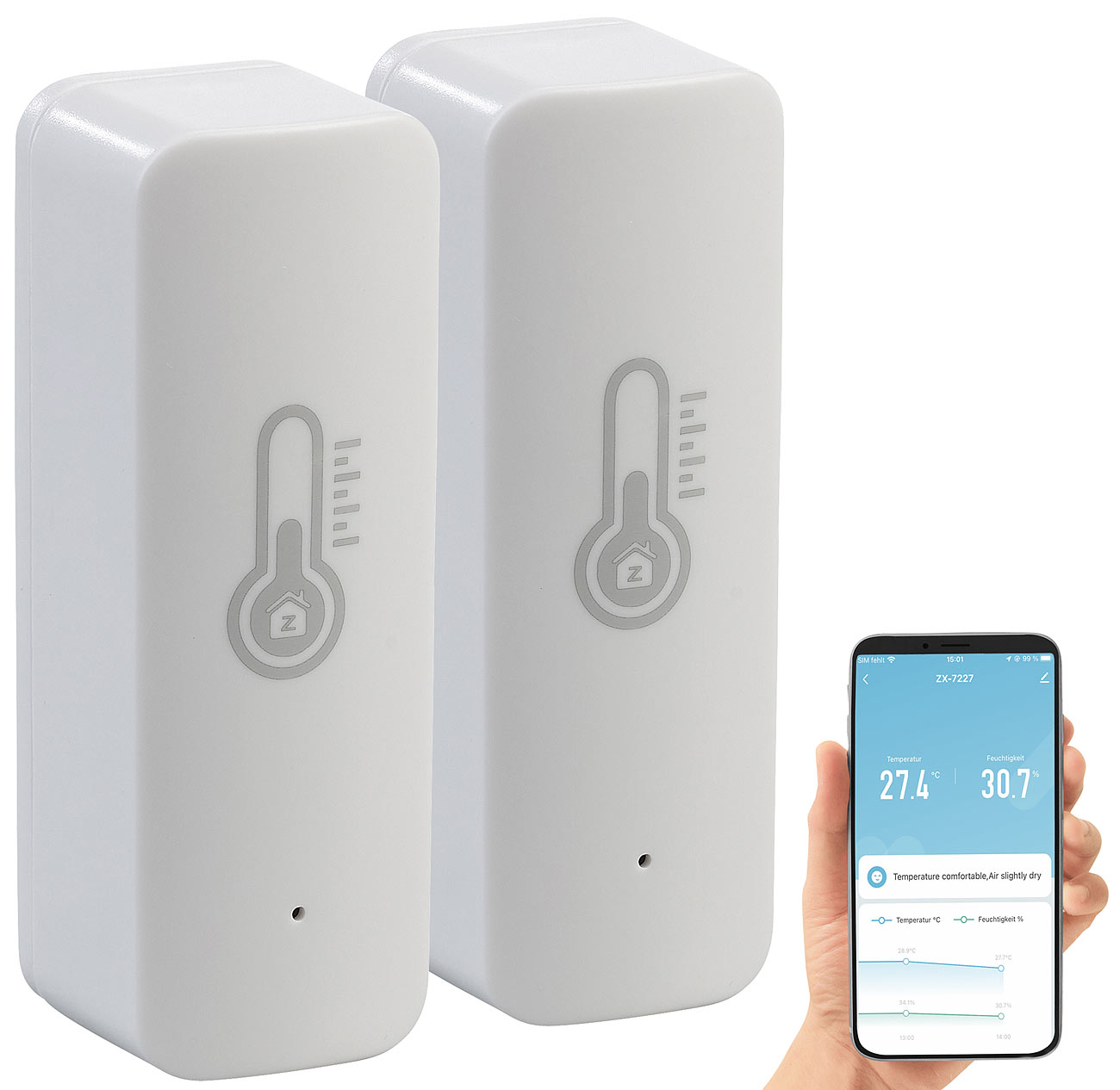 Luminea Home Control termometro ambiente WLAN termometro ambiente WLAN termometro ambiente WLAN termometro ambiente WLAN Termometro per ambienti