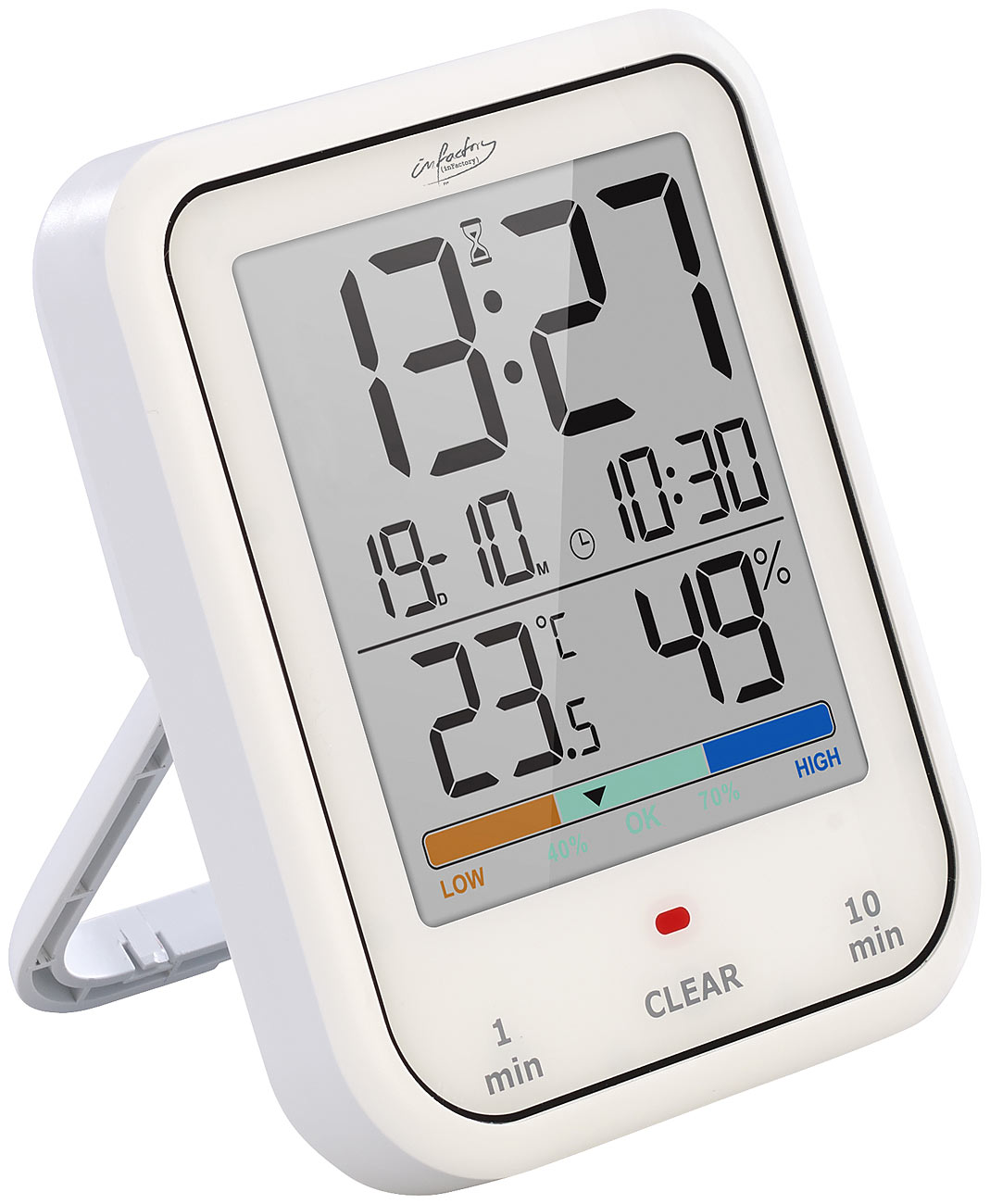 infactory orologio da bagno orologio da bagno: Orologio digitale per bagno e doccia con termometro/igrometro, IP65 (bagno con orologio orologio da)