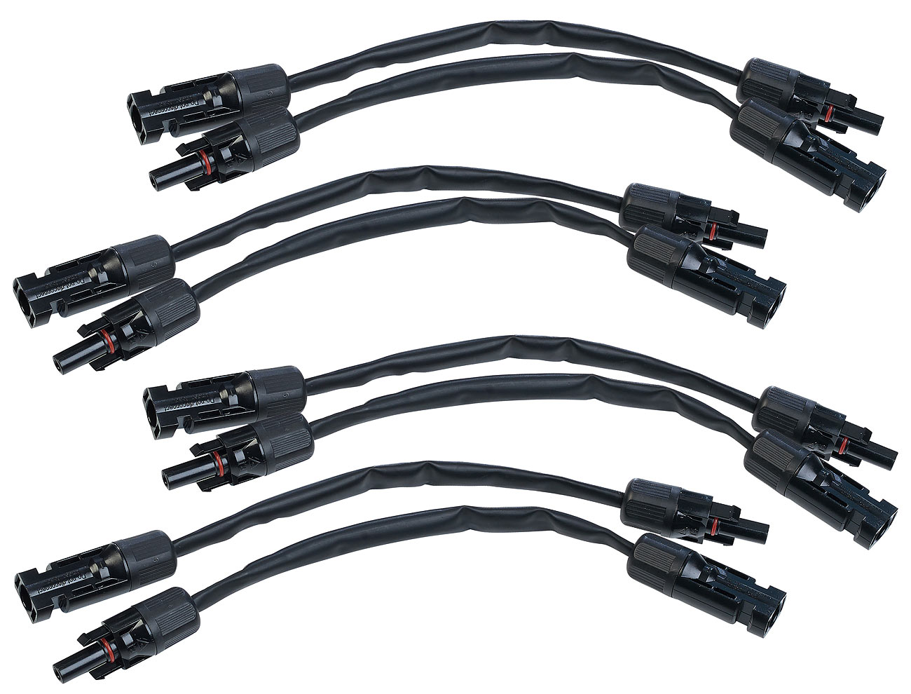 revolt cavo di rame per impianti solari: Set da 8 di finestrini piatti per cavi solari, compatibili con MC4, 35 cm (connessione inverter solare)