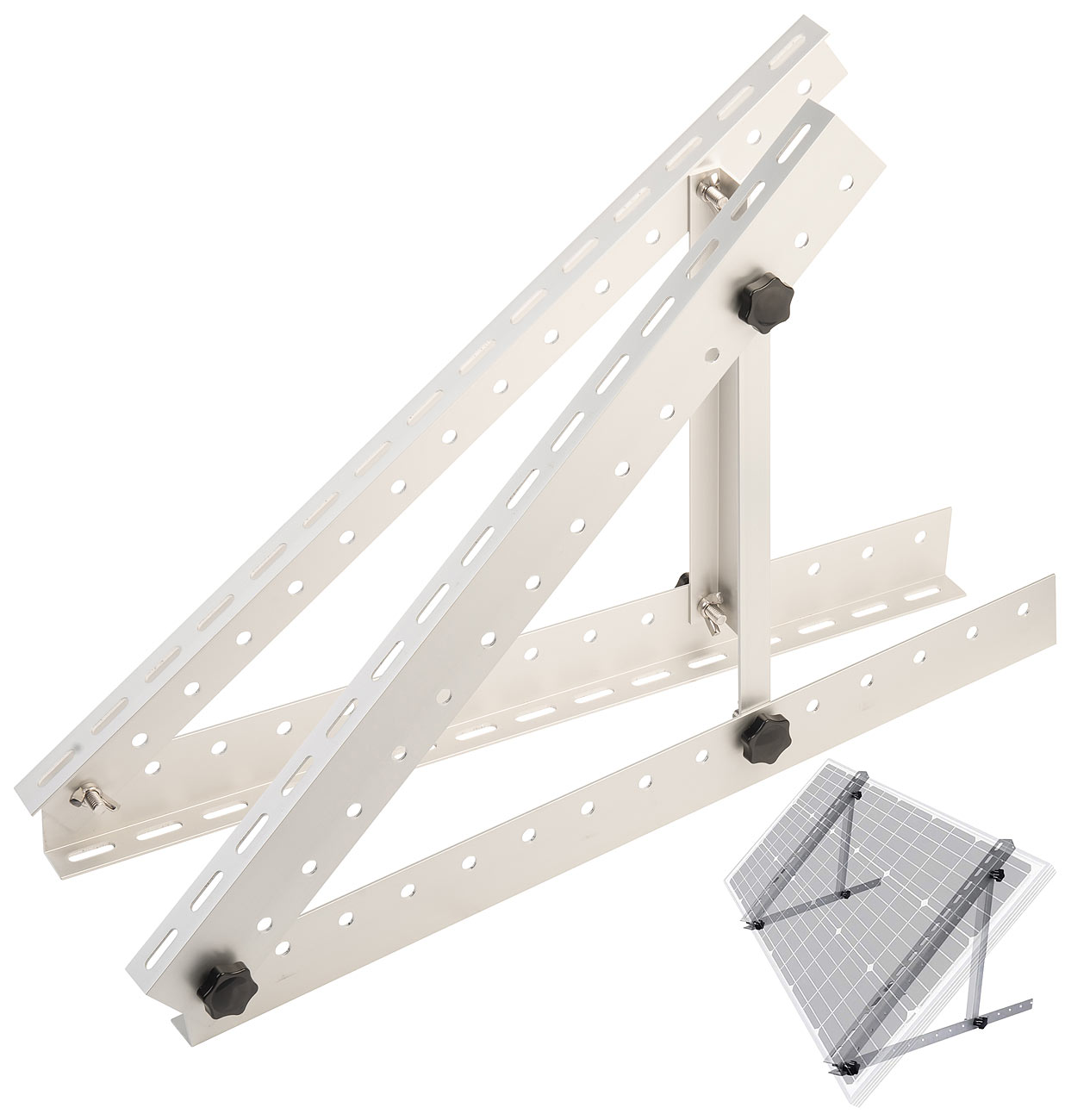 revolt soporte solar de pared: Soporte de panel solar de aluminio ajustable, 22" / 55,6 cm, hasta 150 kg (soporte solar de pared, soporte para panel)