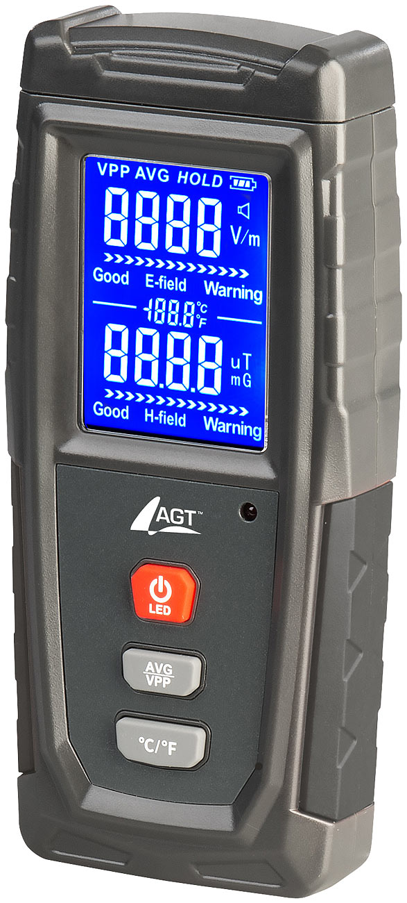 AGT misuratore di elettrosmog: Misuratore EMF digitale a batteria con display LCD (misuratore emf, rilevatore di elettrosmog, misuratore EMF)