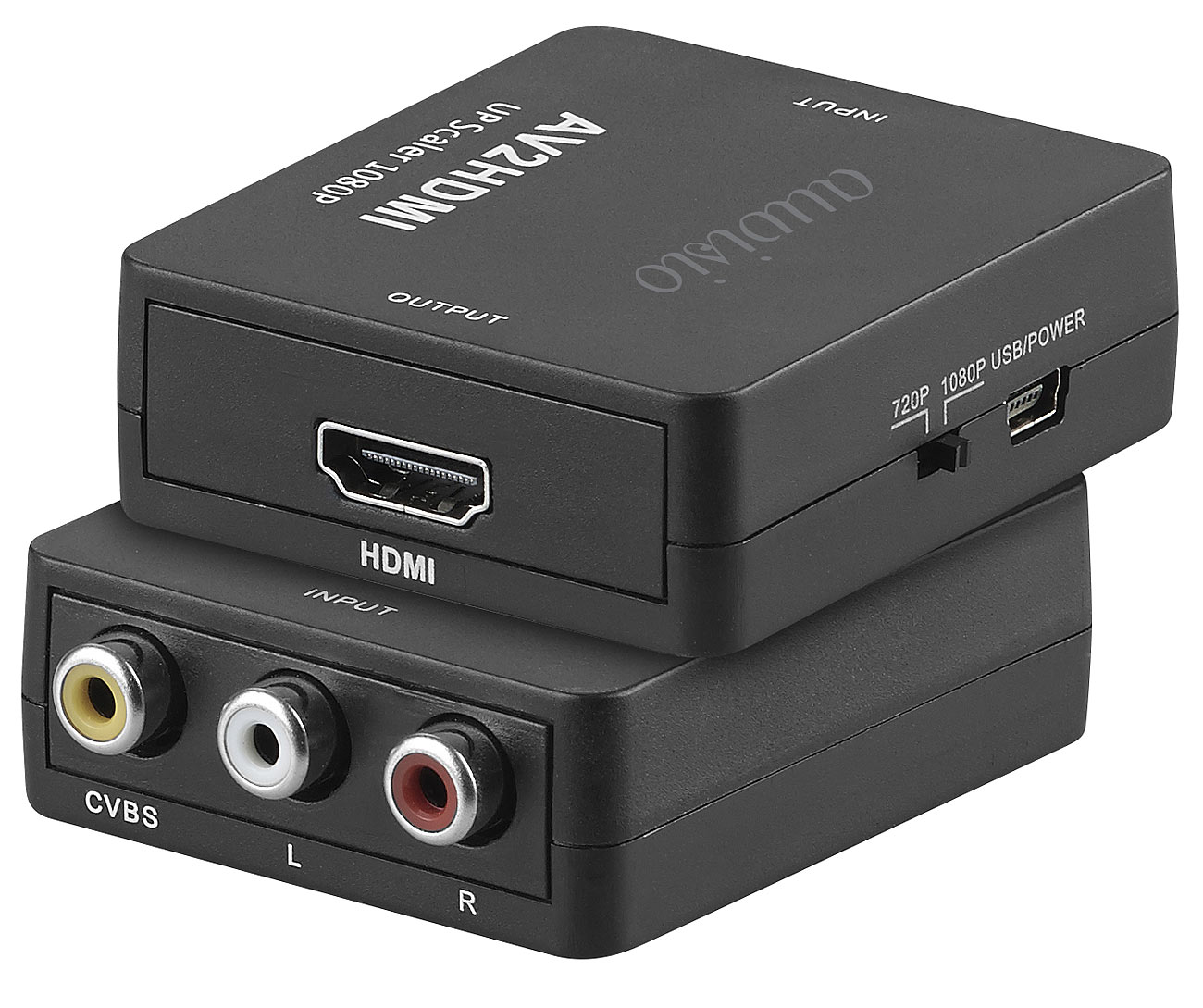 auvisio adattatore video: Adattatore AV-Cinch a HDMI, upscaling fino a Full HD 1080p, 60 fotogrammi/secondo. (adattatore hdmi televisore, rca a hdmi)