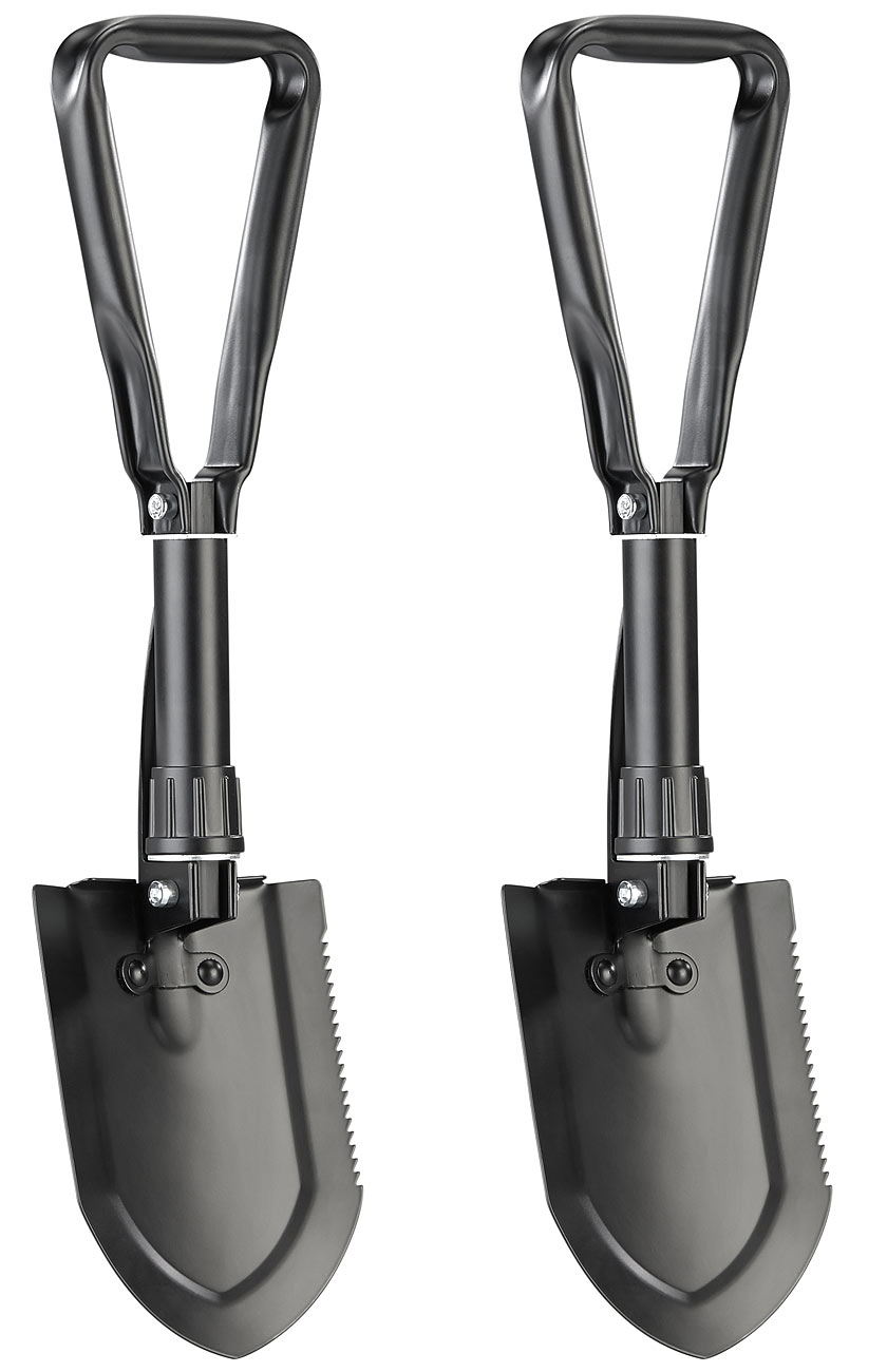 Semptec Klappspaten ultraleicht: 2er-Set 3in1-Kombi-Klappspaten mit Säge & Spitzhacke (Campingschaufel, Klappsäge Outdoor)