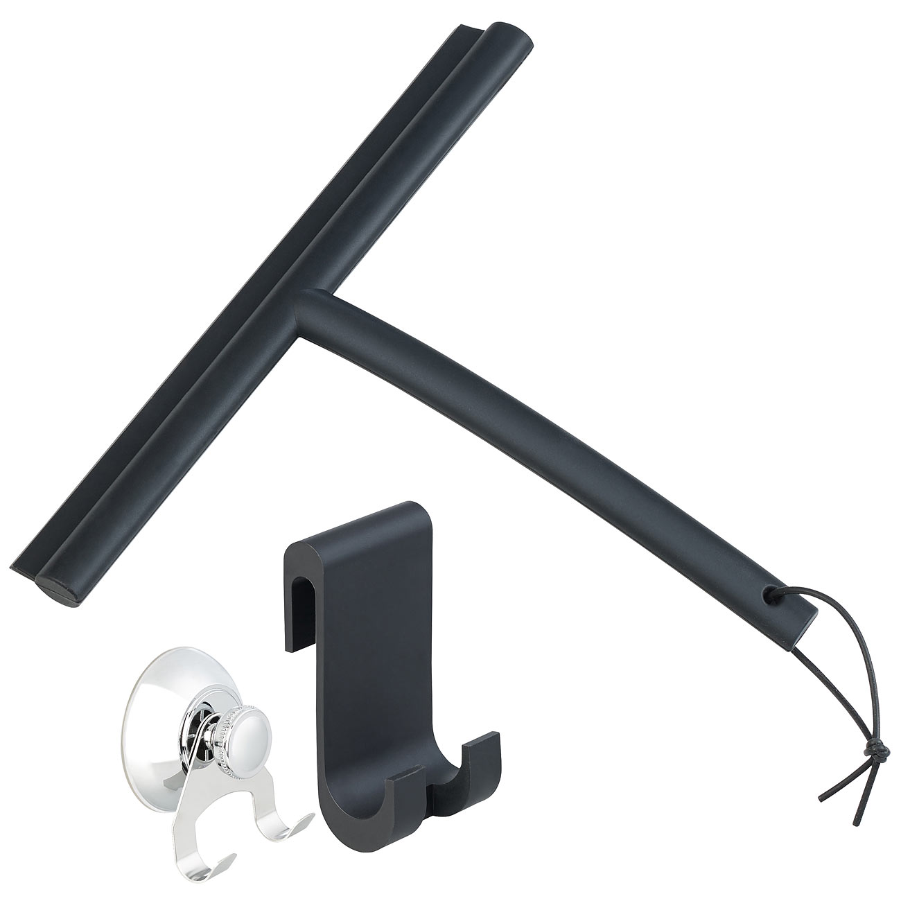 BadeStern lèvre amovible lèvre de raclage: Ensemble de raclette de douche avec différents supports, lèvre en silicone de 24 cm (raclette de douche)