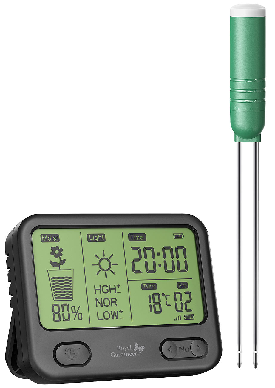 Royal Gardineer sensore di umidità sensore di umidità sensore di umidità sensore di umidità: Set di misuratori di umidità del terreno 4in1 wireless