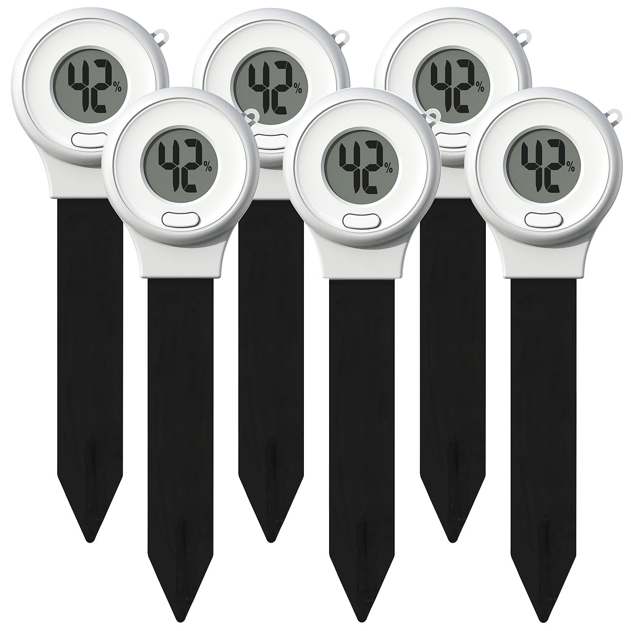 Royal Gardineer testeur d'humidité du sol testeur d'humidité du sol: 6 pièces ensemble de capteurs d'humidité du sol numériques pour plantes, LCD)