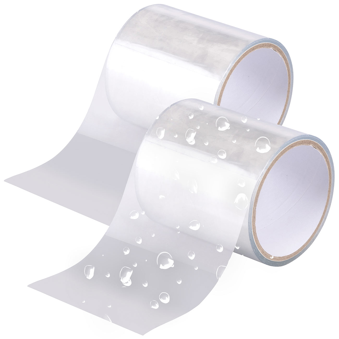 AGT nastro adesivo per esterni: set di 2 nastri adesivi impermeabili e autoadesivi, 150 cm, trasparente (nastro adesivo resistente impermeabile)
