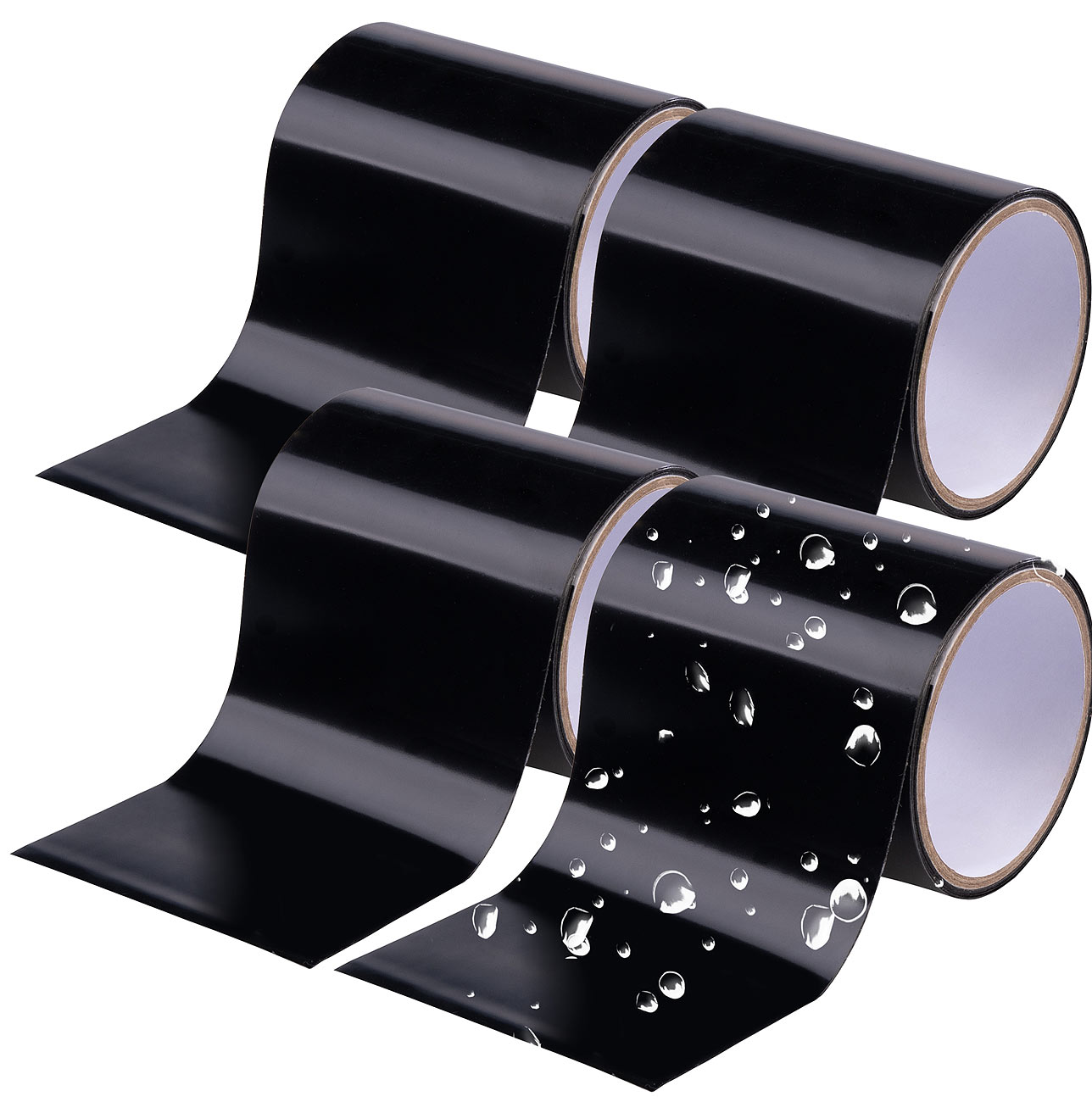 AGT ruban adhésif multiple: 4 pièces de rubans adhésifs étanches et auto-soudants, 150 cm, noir. (ruban d'étanchéité multifonction, ruban de)