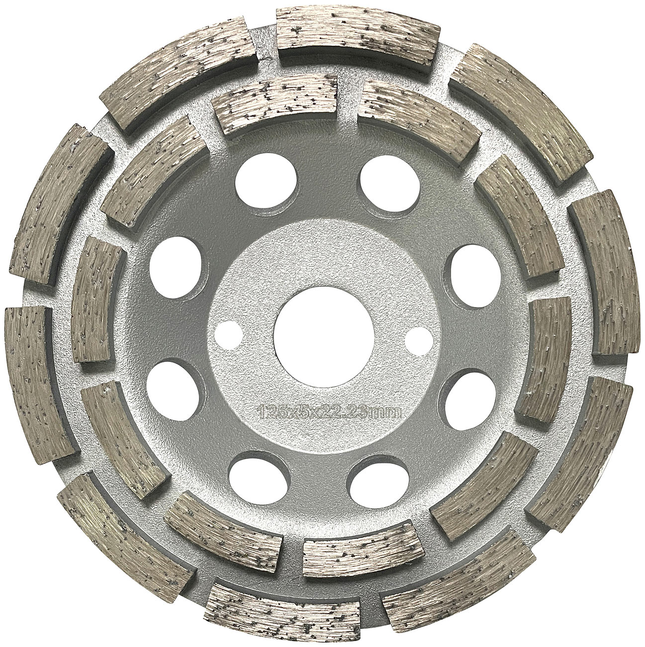 AGT Diamantschleifscheiben: Universal Diamant-Schleiftopf 125mm, doppelreihige Schleifscheibe (Schleifaufsatz Winkelschleifer, Schleifgerätezubehör)