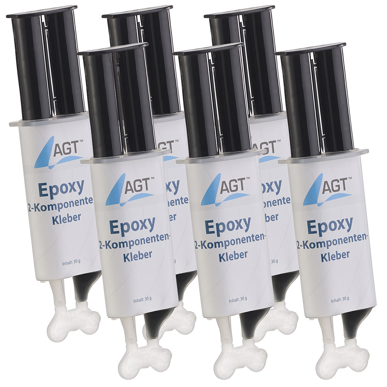 AGT Epoxy Kleber Metall: Epoxy 2-Komponenten-Kleber, hohe Belastbarkeit: 23 N/mm², 6er-Pack (Schnelltrocknender Kleber, Zweikomponentenkleber für)