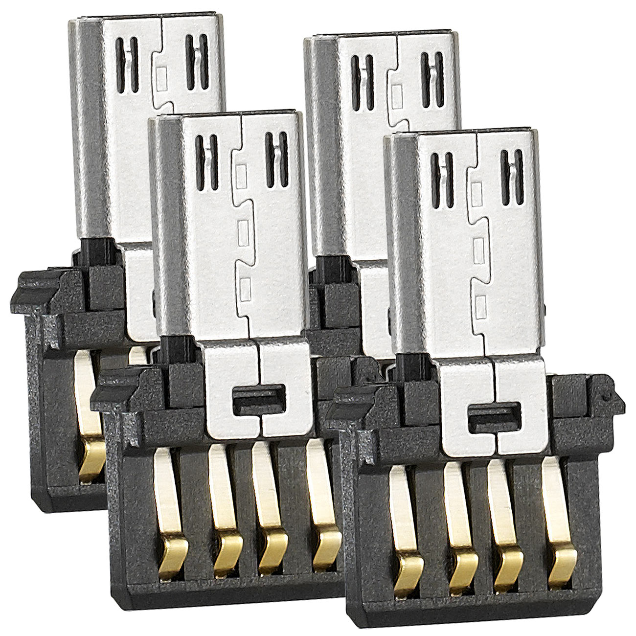 Merox USB-On-the-Go-Adapter: 4er-Set ultrakompakter USB-OTG-Adapter (MicroUSB Adapter)