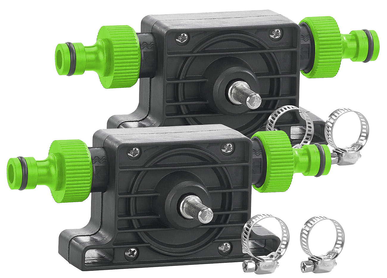 Royal Gardineer Gartenschlauch-Pumpe: 2er-Set Pumpenaufsätze für Bohrmaschinen zum Um-/Auspumpen von Wasser (Kleine Pumpe für Gartenschlauch)