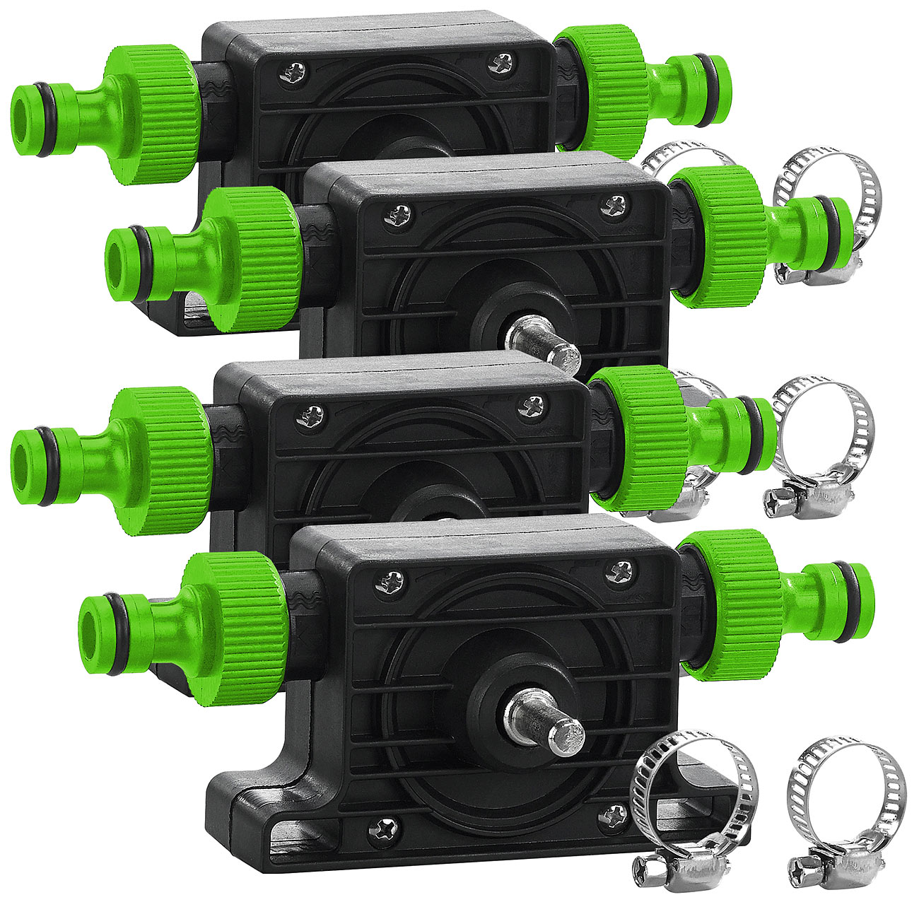 Royal Gardineer Pumpe Gartenschlauch: 4er-Set Pumpenaufsätze für Bohrmaschinen zum Um-/Auspumpen von Wasser (Wasserpumpe für Gartenschlauch)