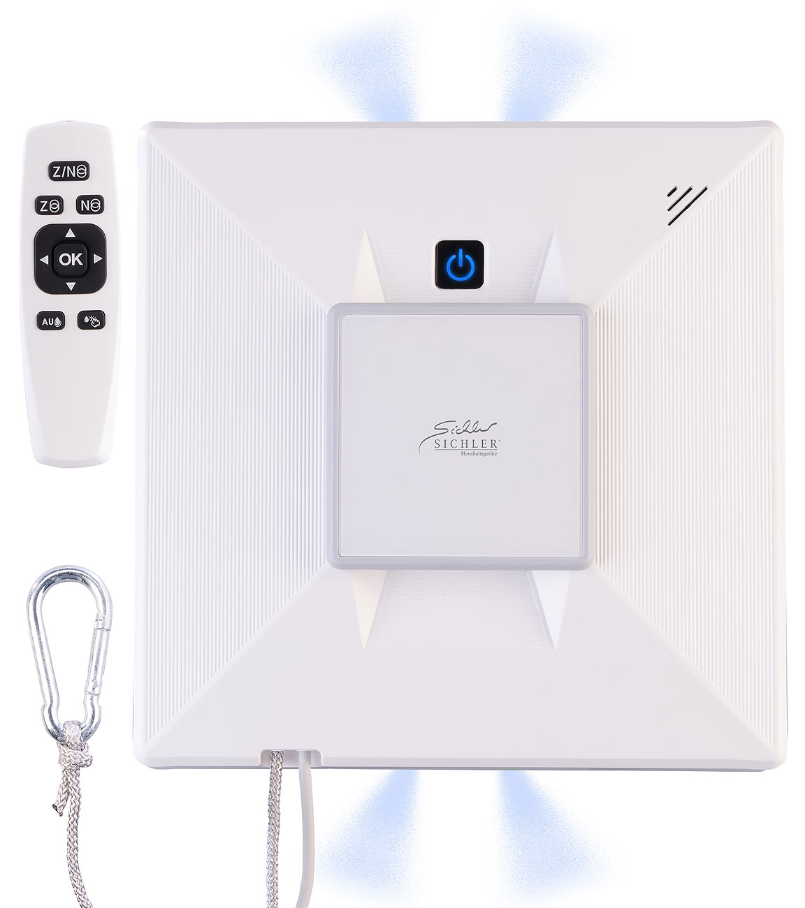 Sichler Fensterputzroboter App: Profi-WLAN-Fensterputzroboter mit 4 Sprühköpfen, Versandrückläufer (Fensterputzroboter Sprühfunktion)