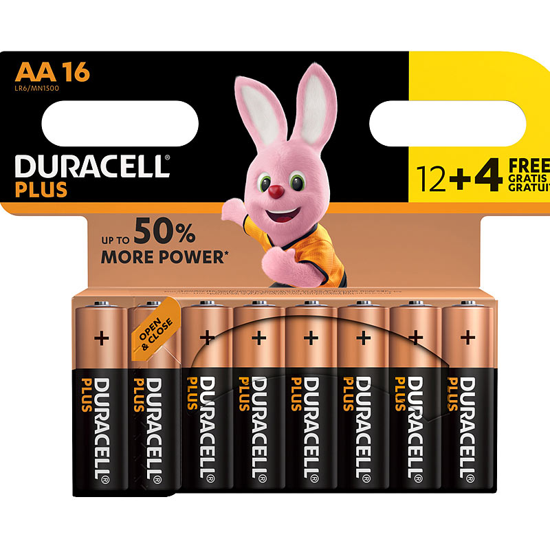 Batterien AA Plus Power Vorteils-Set 12 + 4 Stück gratis