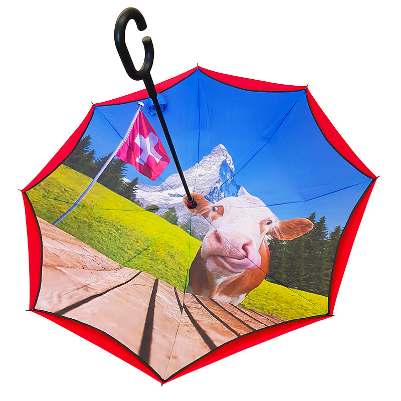 Regenschirm, Ethno, Inside-Out-Regenschirm, 100% Polyester