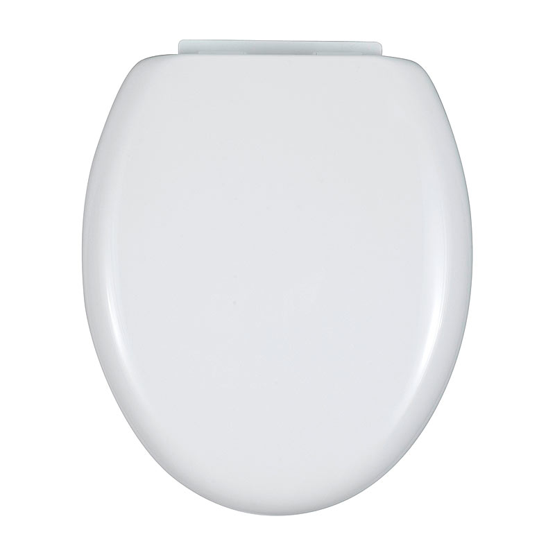WC-Sitz aus Thermoplast mit Absenkautomatik, oval, weiss, 46 x 38cm