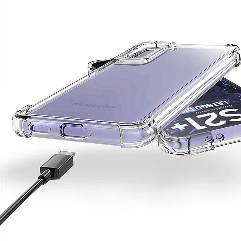 Schutzhülle Samsung S21+, TPU, verstärkte Ecken, transparent