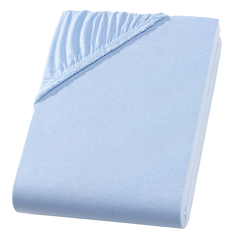 SUPERB Wasserbett/Boxspringbett Jersey Fixleintuch hellblau, Steg 40cm