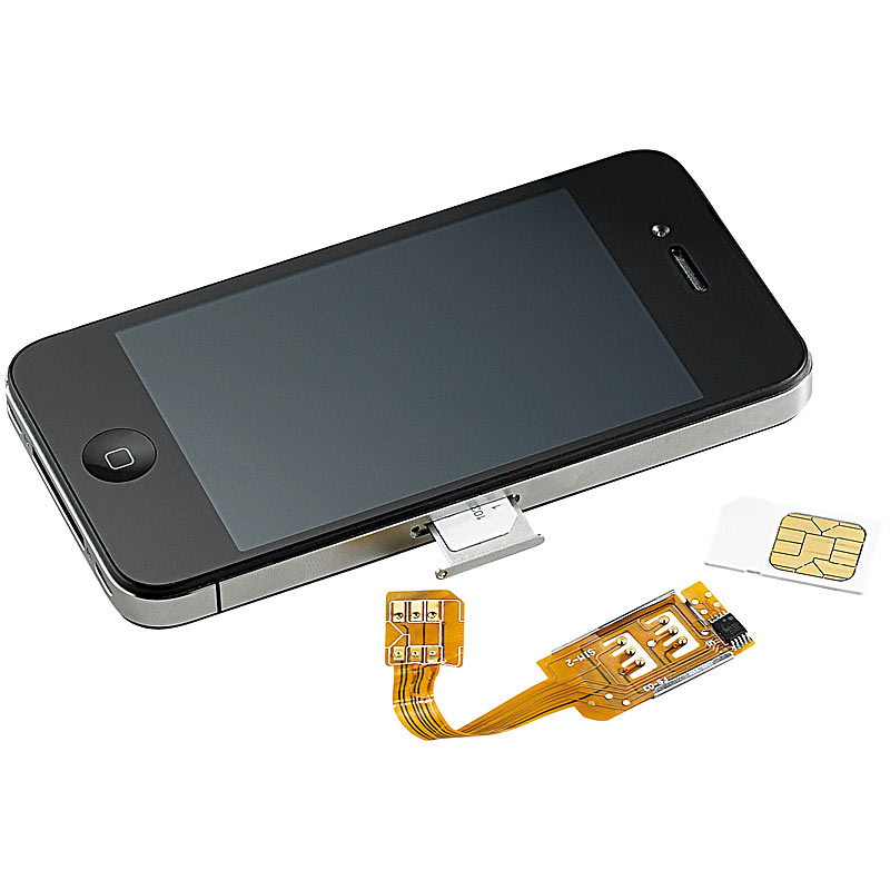Dual-SIM-Adapter iPhone 4/4s mit Slot für zweite SIM-Karte