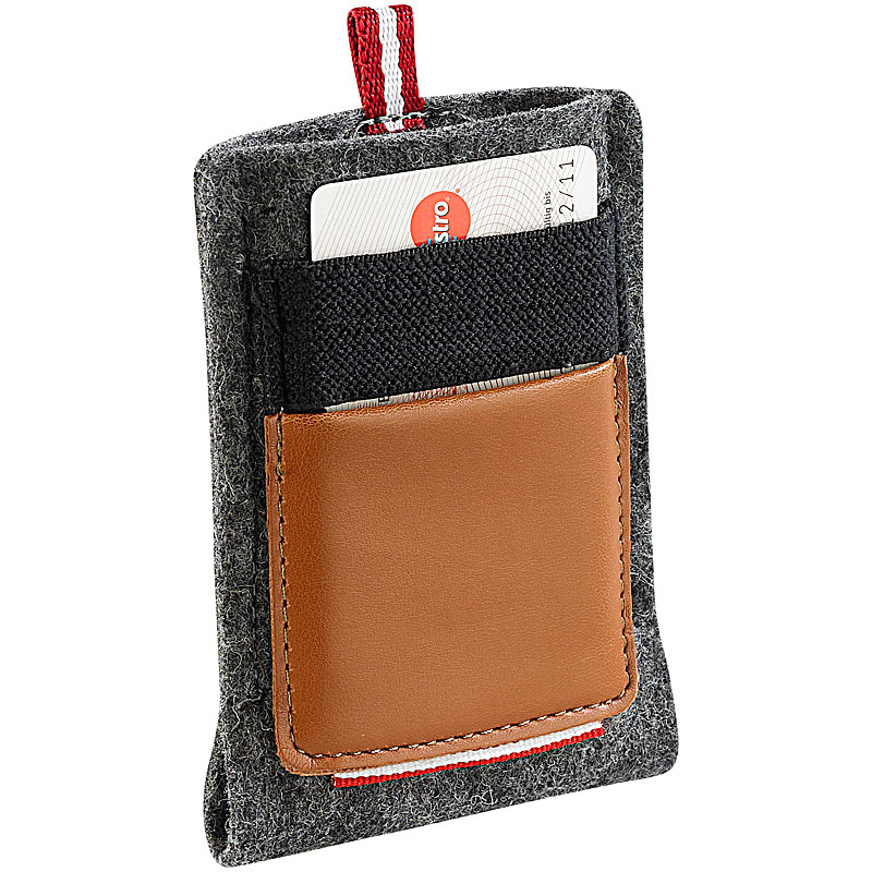 Hochwertige Filz-Tasche mit Außentasche für Smartphones bis 3.5