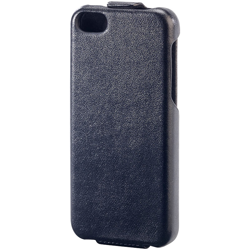 Stilvolle Klapp-Schutztasche für iPhone 5c, schwarz