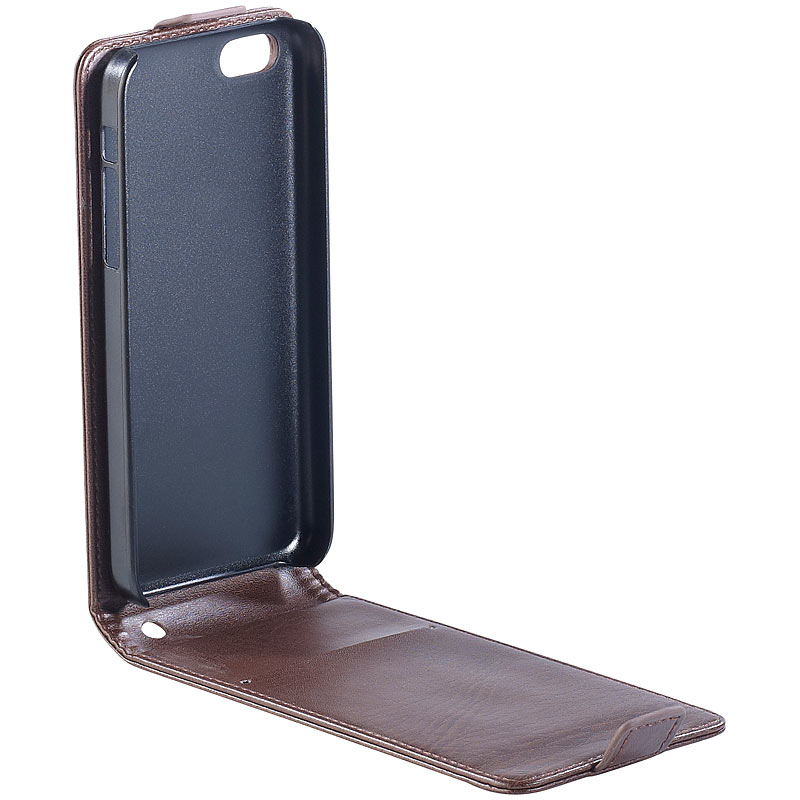 Stilvolle Klapp-Schutztasche für iPhone 5c, braun