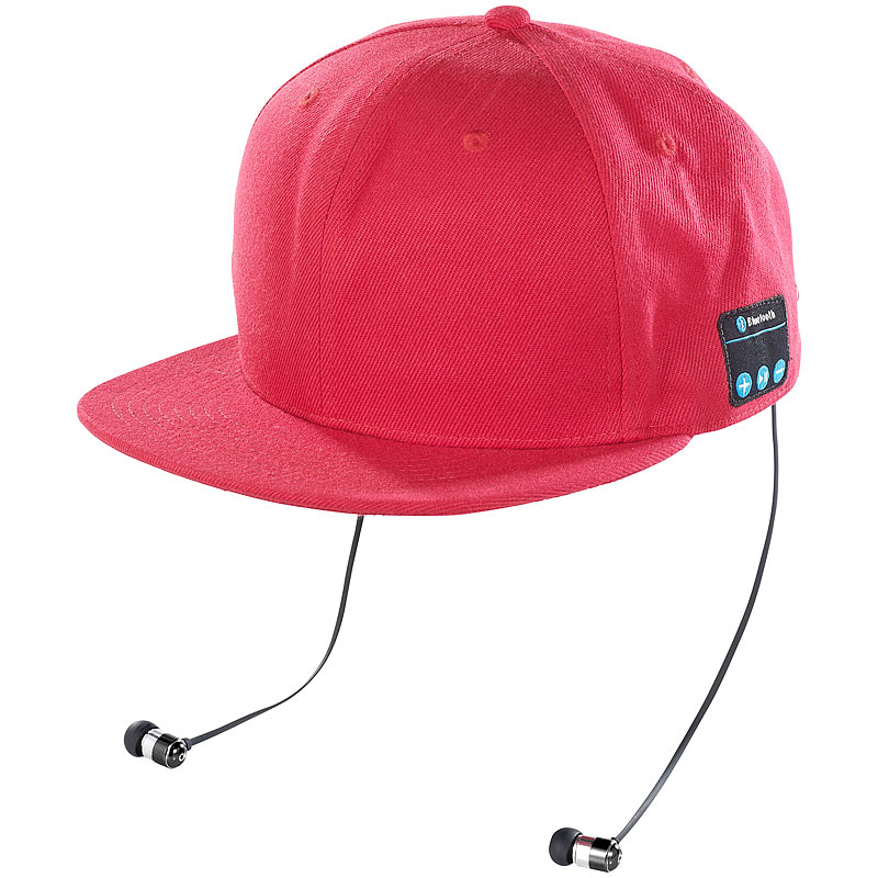 Snapback-Cap mit integriertem Headset, Bluetooth 4.1, rot