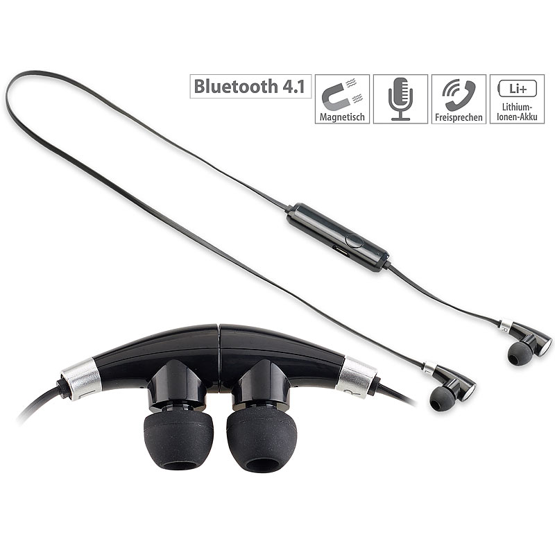 In-Ear-Stereo-Headset mit Magnet, Bluetooth 4.1