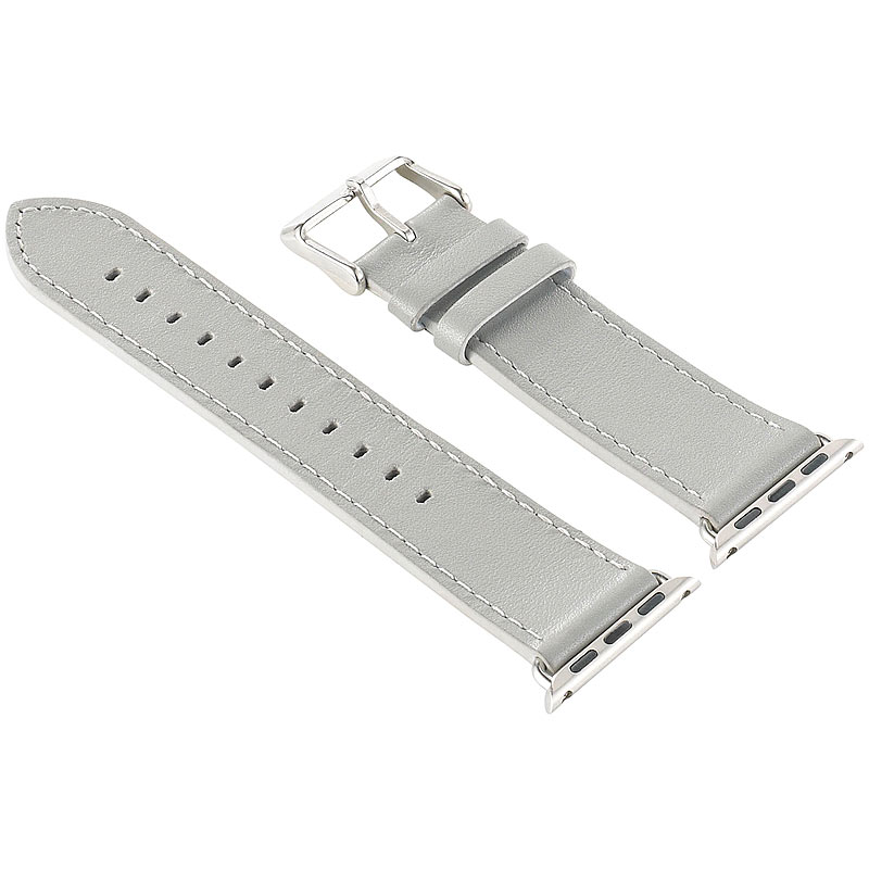 Leder-Armband für Apple Watch 42 mm, grau