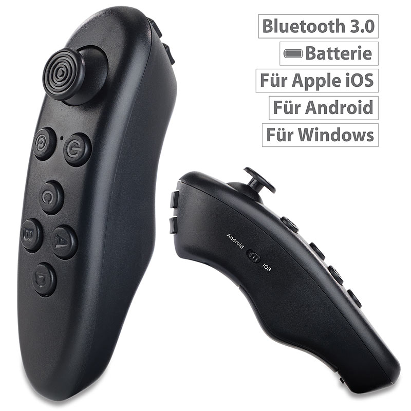 2in1-Mini-Game-Controller & Fernbedienung, Bluetooth für iOS & Android